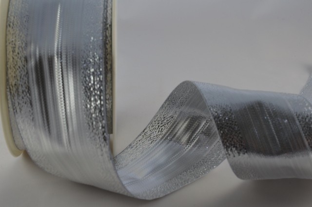 Y1003 - 25mm Silver Lurex Ribbon (20 Metres)