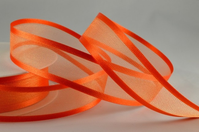 54420 - 10mm Orange Satin Sheer Ribbon x 25 Metre Rolls!