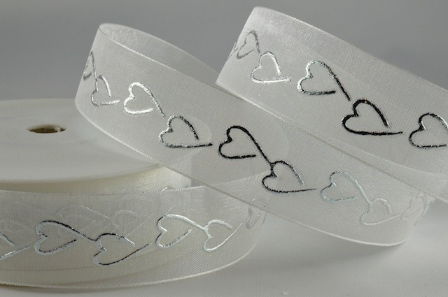 54199 - 15mm White Sheer Hearts x 20 Metres!!