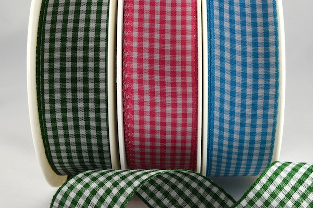 54102 - 5mm, 10mm & 25mm Gingham Ribbon (25 Metres)