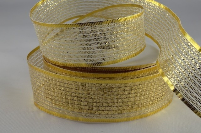 50019 - 15mm Gold Lurex Ribbon (25 Metres)