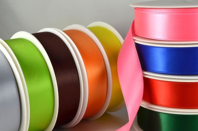93977 - 3mm, 7mm, 10mm, 15mm, 25mm, 38mm & 50mm Double Sided Satin (25 Metres & 50 Metres)