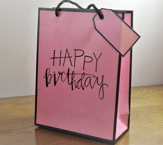 88126 - Small or Medium Pink Happy Birthday Gift Bags & Tag!!