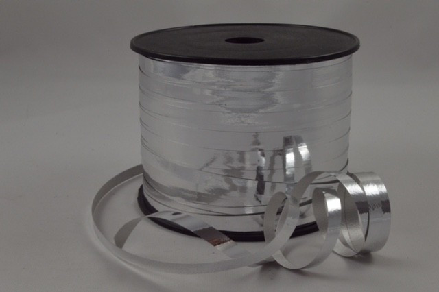 77016 - 5mm Metallic Silver Coloured Polypropylene Curling Ribbon x 250 Metre Rolls!!