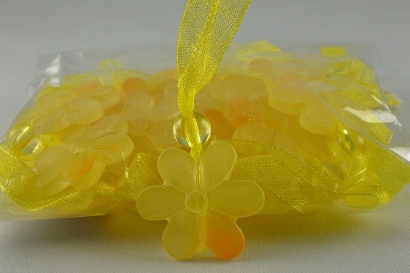 X347 - 24mm Sunflower & Sheer Loop Accessory (24 Pieces per pack)-24mm-15 Yellow-1 Pack (24 Pieces)