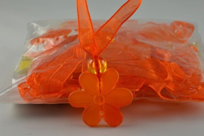 X348 - 24mm Sunflower & Sheer Loop Accessory (24 Pieces per pack)-24mm-25 Orange-1 Pack (24 Pieces)