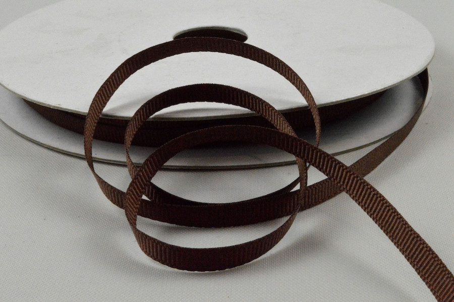 Y123 - 3mm Brown Grosgrain Ribbon x 20 Metre Rolls!