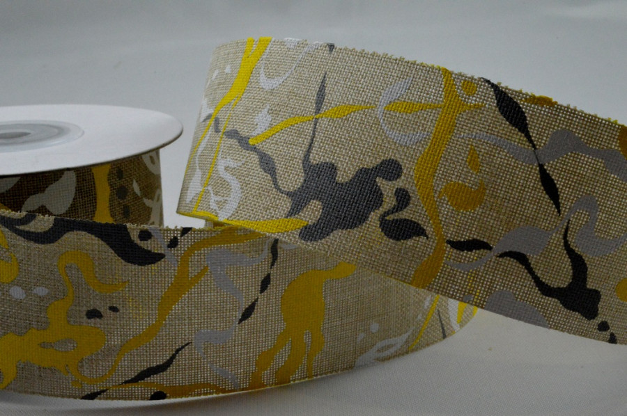Y747 - 38mm Contemporary Painting Splash Ribbon x 10 Metre Rolls!
