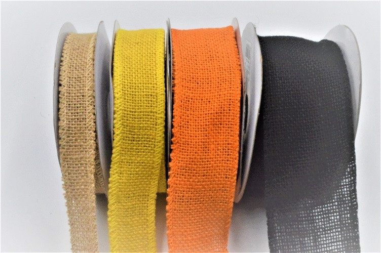 46080 25mm 38mm 50mm 63mm Eco Friendly Jute wired woven edge ribbon available in various colours