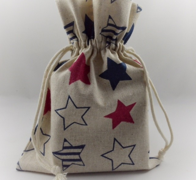 88130 Coloured Star Printed Drawstring Gift Bags