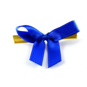 Y448 - 10mm Satin Coloured Mini Bows (10 Pieces per Pack)-75 Blue-1 Pack (10 Pieces)