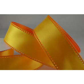 Y369 - 40mm Wired Filmstrip Ribbon - 1520 Yellow/Orange-10 Metres
