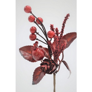 22010 - Red Berries Christmas Pick. Measures - 14cm Height x 7cm Width.