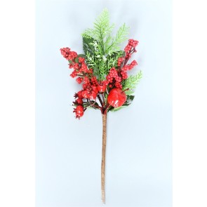 22045 - Small, Medium & Large Floral Berry Christmas Pick. Measures - 32cm Height x 10cm Width.