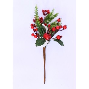 22051 - Holly and Bright Red berries - floral pick. Measures  Height 310mm  ,   Width  180mm 