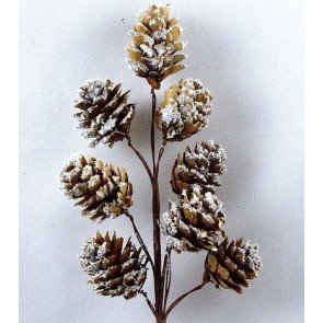 22070 - Winter frosted pine cones floral pick. Measures  Height 240mm  ,   Width  80mm  