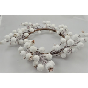 22077 -  Wintery wreath with a display of snowy branches and frosted berries.  Size   Approx 30cm diameter