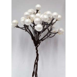 22091 - Snow white berries Christmas Deco Pick.  Measures - 11cm Height x 8cm Width.