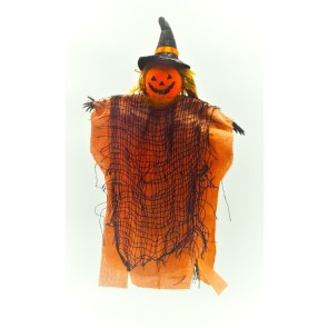 22099 - Pumpkin Halloween hanging decoration.   Height 30cms , Width  17cms  (Approx) 