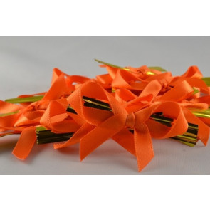 Y595 - 6mm Coloured Satin Bows (100 Pieces)-26 Orange