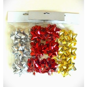 31160 - Gift packs of 6 metallic bows with self adhesive tab