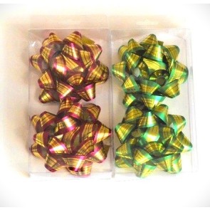31162 - Gift Packs of 2 x Golden Striped Self Adhesive Bows