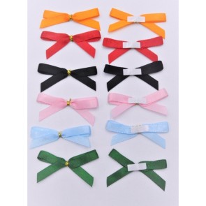 31165 - 7mm Double face Pre-tied satin Mini Bows available in various colours. (A Fantastic price of £0.42 for 10 bows) 