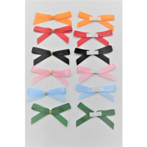 31165 - 7mm Double face Pre-tied satin Mini Bows available in various colours. (A Fantastic price of £0.52 for 10 bows) 