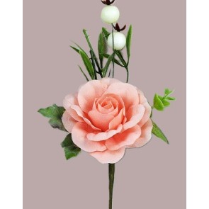 33005 - Soft Rose Pink floral arrangement with beautiful embellishments.  Height  17cms ,  Width  9cms  (approx)