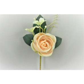 33013 - Soft Peach rose floral arrangement with delicate embellishments.  Height  16cms ,  Width  9cms   (approx)