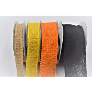 46080 - 25mm / 38mm / 50mm / 63mm  - Eco Friendly Jute wired woven edge ribbon available in various colours x 10mts 