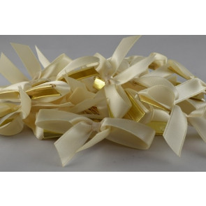 Y578 - 10mm Satin Coloured Mini Bows (50 Pieces per Pack)-51 Ivory-1 Pack (50 Pieces)