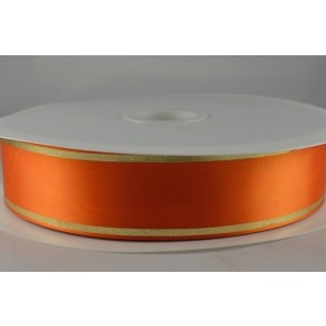 54350 - 25mm & 38mm Rosette Tramline Ribbon (100 Metres)-25mm-Orange