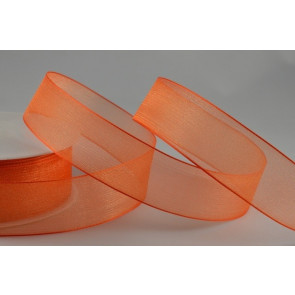 54419 - 25mm Orange Organza Sheer Ribbon x 25 Metre Rolls!