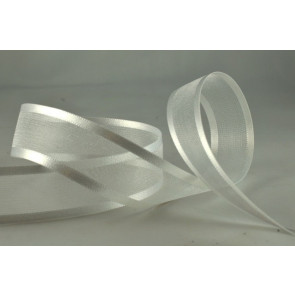 54420 - 10mm White Satin Sheer Ribbon x 25 Metre Rolls!