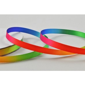 55077 - 6mm Rainbow Double Satin Ribbon x 10 Metre Rolls!