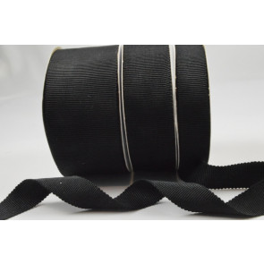 55099 -  BLACK  16mm, 25mm & 38mm Soft Rayon Petersham Ribbon now available in 10 Metre Rolls!