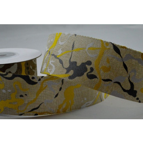 Y744 - 25mm Contemporary Painting Splash Ribbon x 10 Metre Rolls!