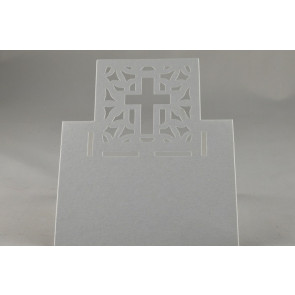 Y752-88010C - White Wedding Cross Place Cards x 20 Pieces!-8cm x 12cm-01 White-20 Pieces