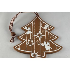 88029 - Wooden Christmas Tree Decoration (1 Piece)-118mm x 105mm-57 Brown-1 Piece