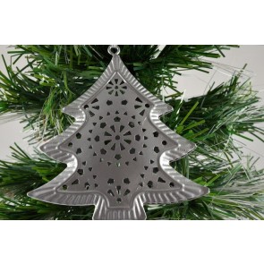 88043 - Silver Hanging Metal Tree Decoration (1 Piece)-10 x 9cm-01 Silver-1.8 Metres
