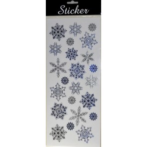 88096 - Blue & Silver Snowflake Stickers-28 Multi