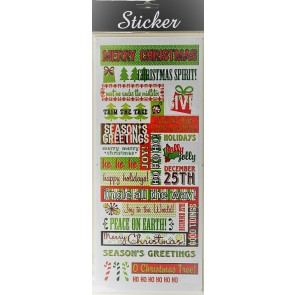 88101 - Red & Green Merry Christmas Sticker Selection