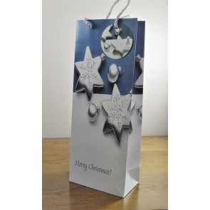 88120 - Sparkling Merry Christmas Glitter Baubles Bottle Bag & Tag!!-White
