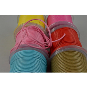 88161 - 2mm Coloured Rope Waxed Cord x 25 Metre Rolls!