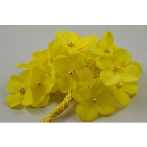 X338 - 30mm Coloured Decorative Cord Flowers!-Yellow