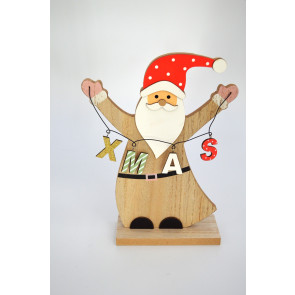 88179 - Wooden freestanding Christmas and Winter Decoration Ornaments - Santa Claus Christmas