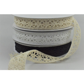 88187 - 20mm Cotton Lace Ribbon Trim Vintage Patterned Design x 10 metres
