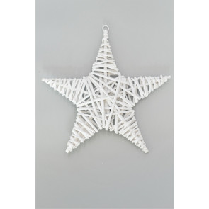 88192 -  Scandi style White willow hanging star decoration 