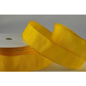 Y632 -  40mm Wired Decorative Florist Ribbon (25 Metres)-40mm-14 Deep Yellow